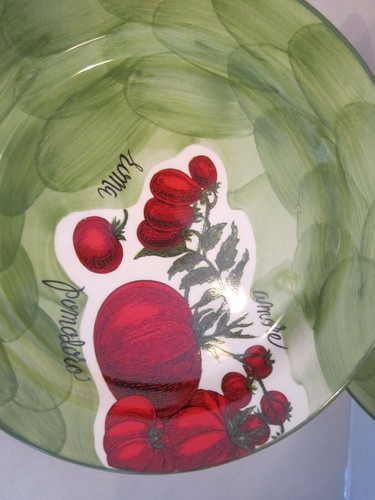 Set of 2 romazzo portugal porcelain plates. Pomodoro Tomato 8.75". Lunch Dessert - Picture 4 of 5