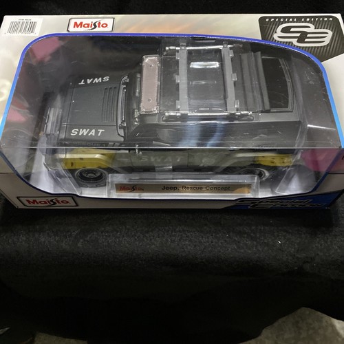 Jeep Rescue Concept Black SWAT Police Boxed Maisto 1:18 diecast - Picture 2 of 15