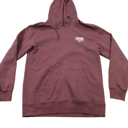 Vans Hoodie Mens Medium Long Sleeve Hooded Burgundy Pullover Pockets Outdoors