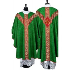 Green Semi-gothic style Chasuble And Stole Vestment