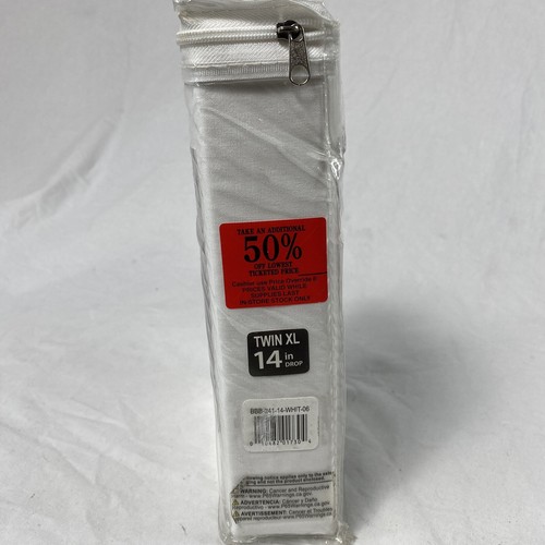 NEW Bedskirt for twin / XL extra long bed white 14" drop 39" x 80" tailored - Picture 5 of 5