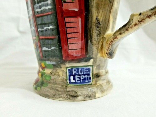 Rue De Paris Tabletops Unlimited Large Coffee Mug Cup Red Window Shutter - Picture 3 of 10