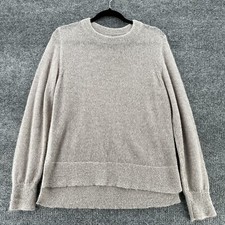 All saints Sweater Womens Medium Open Knit Side Slits Taupe Mohair Blend