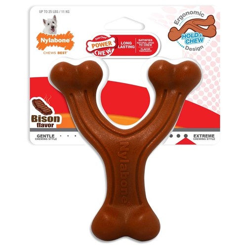 Nylabone Power Chew Wishbone Bison Flavor Dog Chew Toy (Each Sold Separately) - Picture 2 of 9