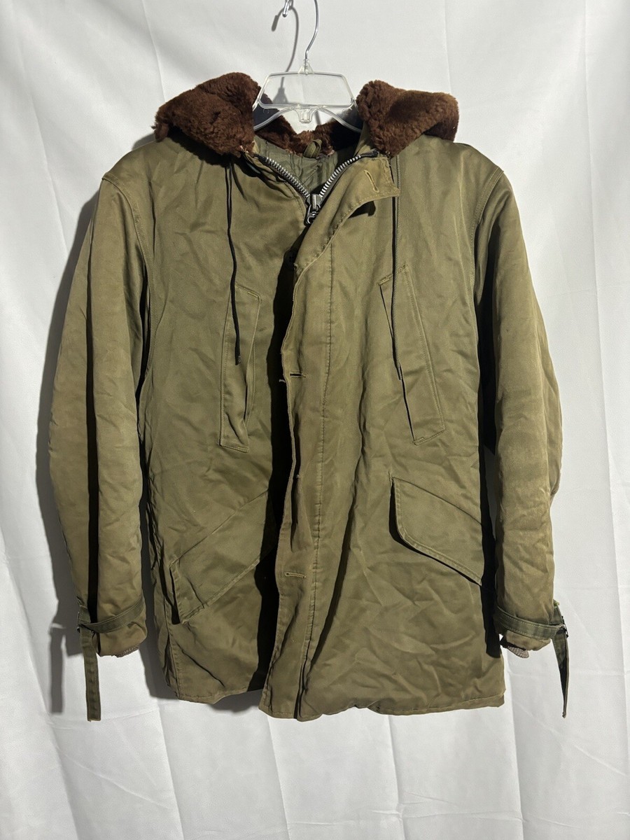 WWII WW2 US MILITARY B-9 PARKA FLIGHT FIELD COAT Sz 44 Fur