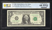 FR. 1929-K* 2003 $1 *STAR* FRN DALLAS, TX PCGS BANKNOTE SUPERB GEM UNC-68PPQ