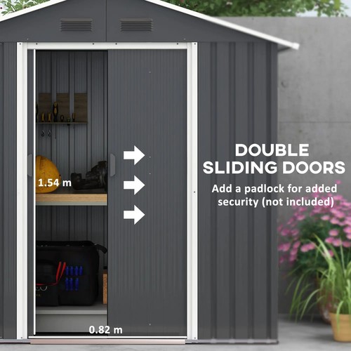 6,5x3,5 Fuß Metall Garten Aufbewahrungsschuppen für Outdoor Werkzeug Aufbewahrung - Bild 5 von 11