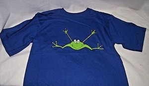 ASL-Frog-I-Love-You-ILY-American-Sign-Language-T-Shirt-Blue-Boy-Girl-14-16-NEW