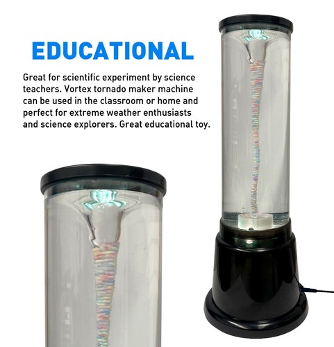 Water Vortex Tornado Lava Lamp - 14” Tall - Kids Science Gift - Color Changing - Picture 5 of 7