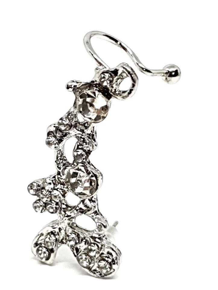 Ear Cuff Kristall CZ Edelstein Clip On & Ohrstecker Twee Feenkern Schmuck - Bild 2 von 4