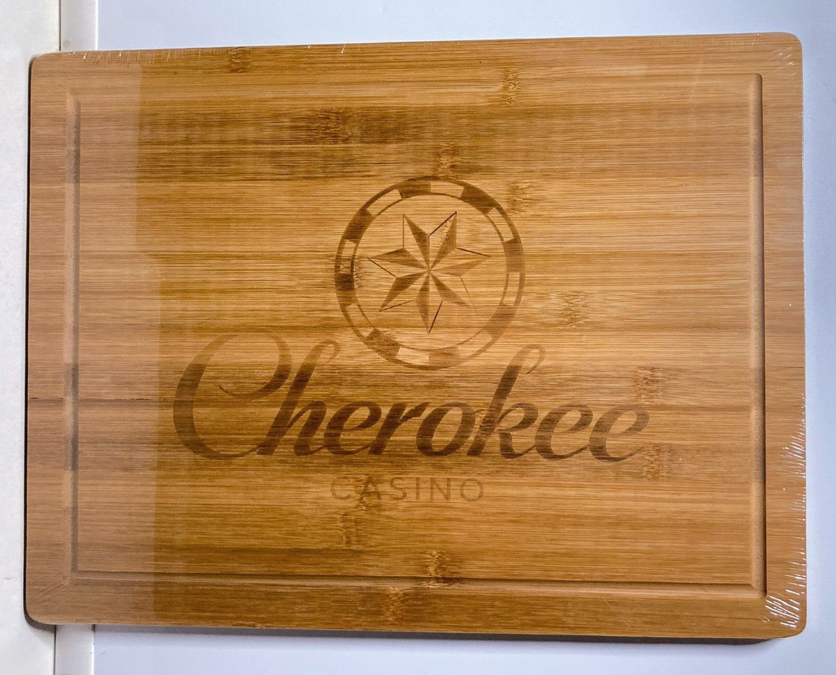 Bamboo Cutting Board 16x12 Cherokee Casino Oklahoma Grooved, Odor