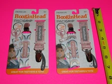 4 PK BooginHead PaciGrip  Pink+White Baby Newborn Pacifier Clip Toy Teether Nook