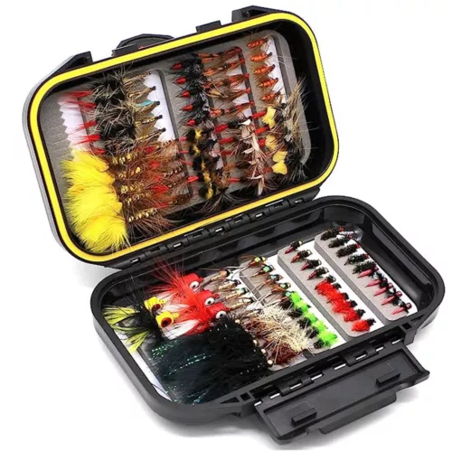 24-126Pcs Fly Fishing Nymph Flies Assortment Wet Fly for Trout with Fly Box