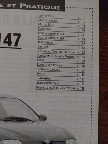 Revue Technique Alfa Romeo 147 1.6 2.0 TS Twin Spark 16 S 1.9 JTD Rta - Picture 2 of 20