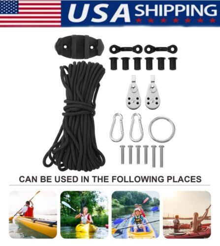 Kayak Canoe boat Anchor Trolley Kit with Ropes with