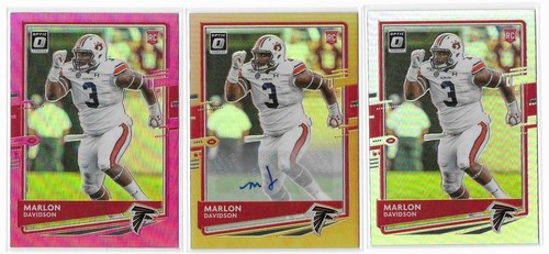 Lote Donruss Optic Rookie 2020 autógrafo bronce plata rosa Marlon Davidson #135 - Imagen 1 de 9