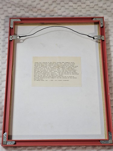 1986 limitierte Auflage handbemalt Schweineschwein Cel Animation Kunst LooneyTune 198/250 - Bild 6 von 8