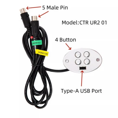 RAFFEL SYSTEMS Raffel Power Recliner Lift Chair 4 Button 5 Pin Hand Control Model CTR UR2 01