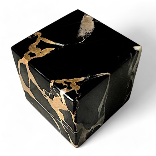 Cubo in Marmo Nero Portoro Scultura da Tavolo Arte Home Decor Design H 10 cm - Picture 4 of 7
