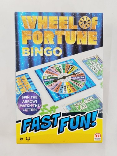 New: Wheel of Fortune Bingo Game 2019 Mattel Fast Fun Match The Letters to Solve - Picture 1 of 8