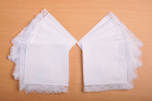 1 / 5 Pcs Ladies Wedding Lace Floral Hankies Cotton White Handkerchief Kids DIY - Picture 27 of 59