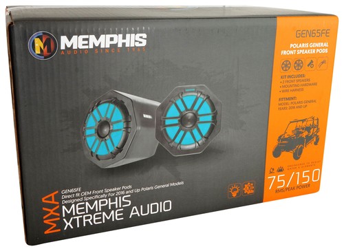 (2) Memphis Audio GEN65FE Pods+Tower Speakers+PS40 Amp For 2016+ Polaris General - Picture 12 of 12
