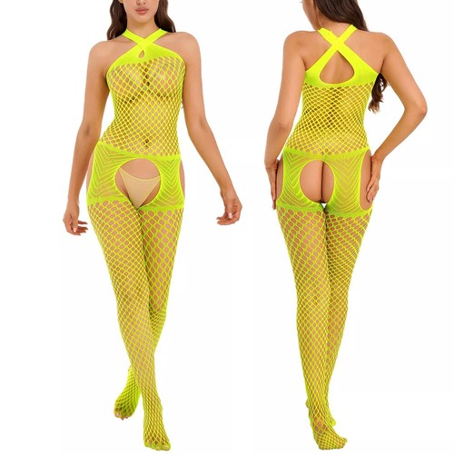 Women Sexy Bodysuit Lingerie Fishnet Body Stocking Babydoll Nightwear Sleepwear - Picture 33 of 42