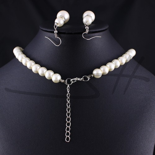 Perlen-Set Halskette Armband Ohrstecker, Silber im Etui, Geschenk Weihnachten - Bild 4 von 8