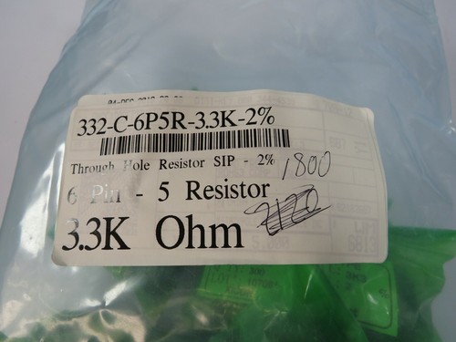 (300) Redes de resistencia SIP Xicon 6 PIN 5R aisladas 264-3.3K-RC 3.3k ohmios 2% - Imagen 3 de 3