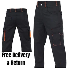 Men Cargo Combat Work Trousers Construction Heavy Duty Knee Pad Pockets Pants UK