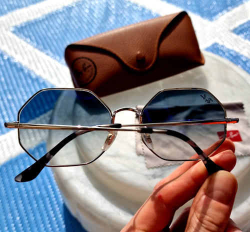 Ray Ban 'RB 1972 RB1972 Octagon ' hellblaue Sonnenbrille Made in Italy ***RAR - Bild 4 von 13