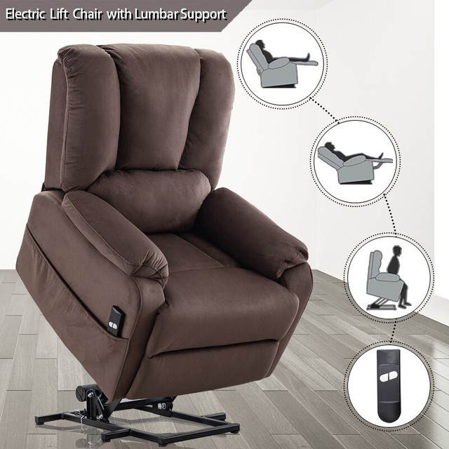 Power Lift Recliner Chair Overstuffed Reclining Fabric Lounge Sofa For Elderly For Sale Online