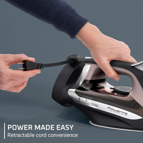 Rowenta DW2459 Iron Steamer Stainless Steel Soleplate Auto Off 1725W Black - Picture 3 of 7