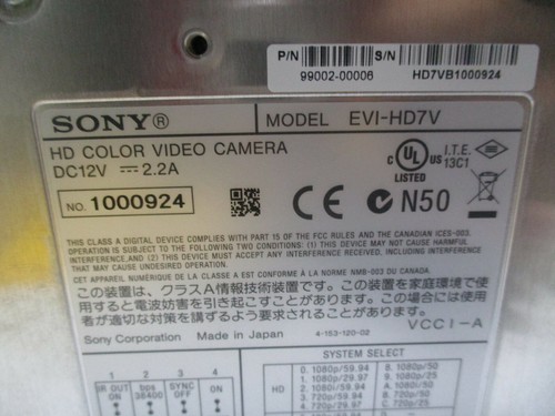 Sony EVI-HD7V HD Color PTZ Video Conference Camera EVI-HD7V/BSS - Picture 8 of 8