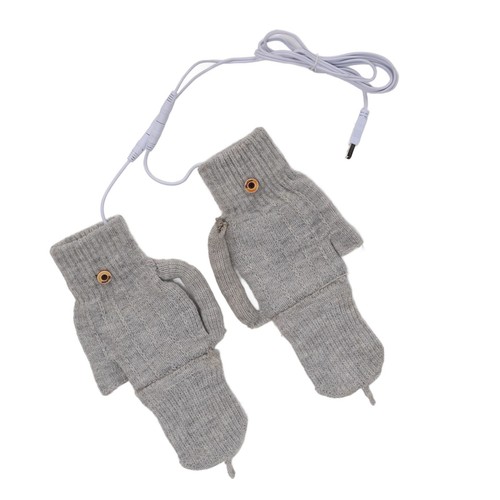 (Gray)Doppelseitig Beheizte USB-Heizhandschuhe Vollfinger Und Fingerlos 40 - Bild 4 von 22