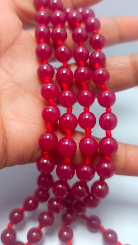 Natural Ruby Hinduism Prayer Beads Guru Japa Mala Meditation 108+1 Beads - Video 1 of 1