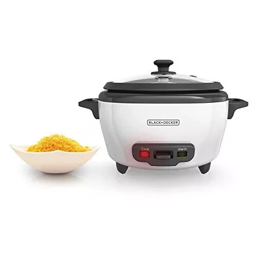 BLACK+DECKER Rice Cooker 6-Cup (Cooked) with Steaming Basket, Removable - Picture 1 of 8