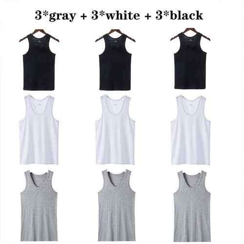 Summer Men's Breathable Sport Undershirt Casual Sleeveless Tank Top 100% Cotton - Picture 28 of 28