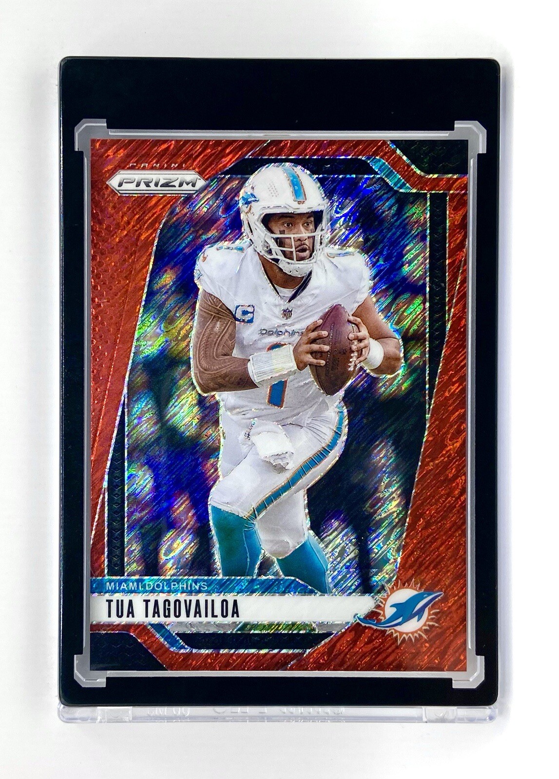 2024 Panini Prizm Tua Tagovailoa Red Shimmer /35 Case Hit SSP Dolphins #175