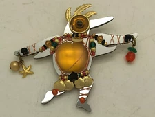 Liztech ‘96 Eagle Dancer Kachina Doll Pin Brooch 2.75” Tall