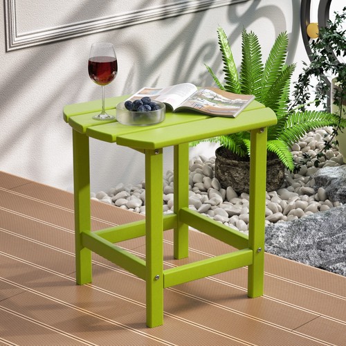 Patio Adirondack Side Table Outdoor End Tables Backyard End Table 1 Tier (Green) - Picture 1 of 10