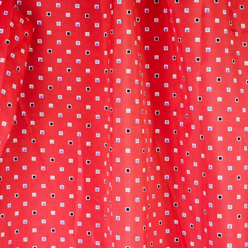 Vtg Lucky Me Loose Clergy Collar Neck Square Print Long Sleeve Silky Blouse, 38 - Picture 4 of 10