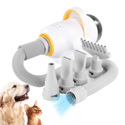 #ad #ad Portable Pet Hair Dryer Quick Blower Heater w 4 Nozzles Dog Cat Grooming Gray $55.09
