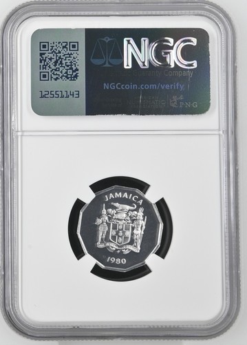 1980 Jamaica 1 Cent World Coin - KM# 64 - NGC PF 69 Ultra Cameo - Picture 2 of 2