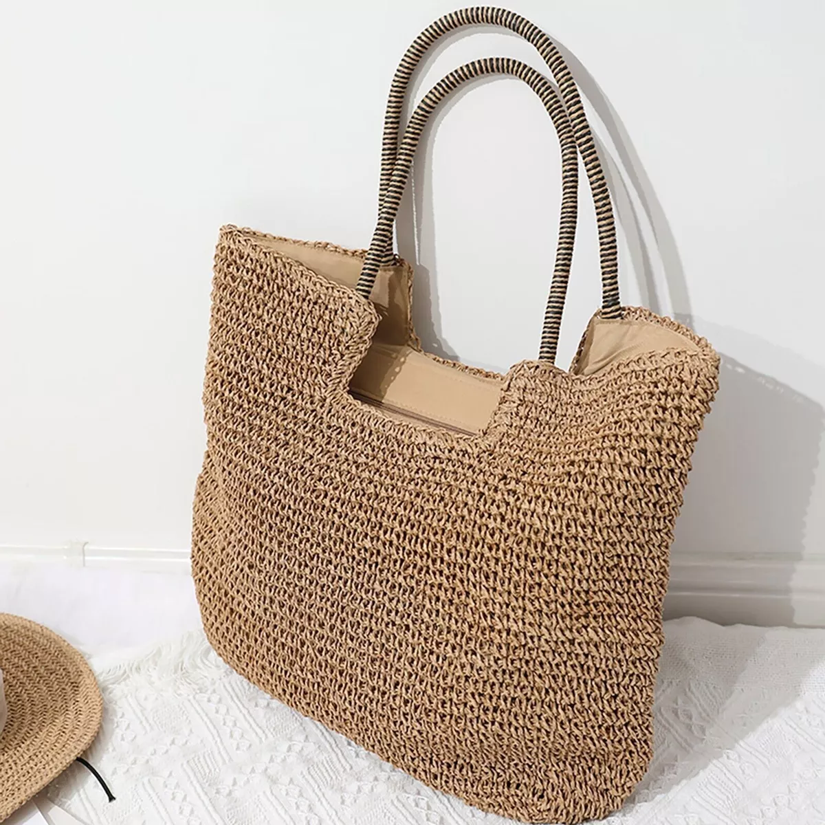 Brown Bag Summer Straw Bag Simple Tote Bag Fashion Bag