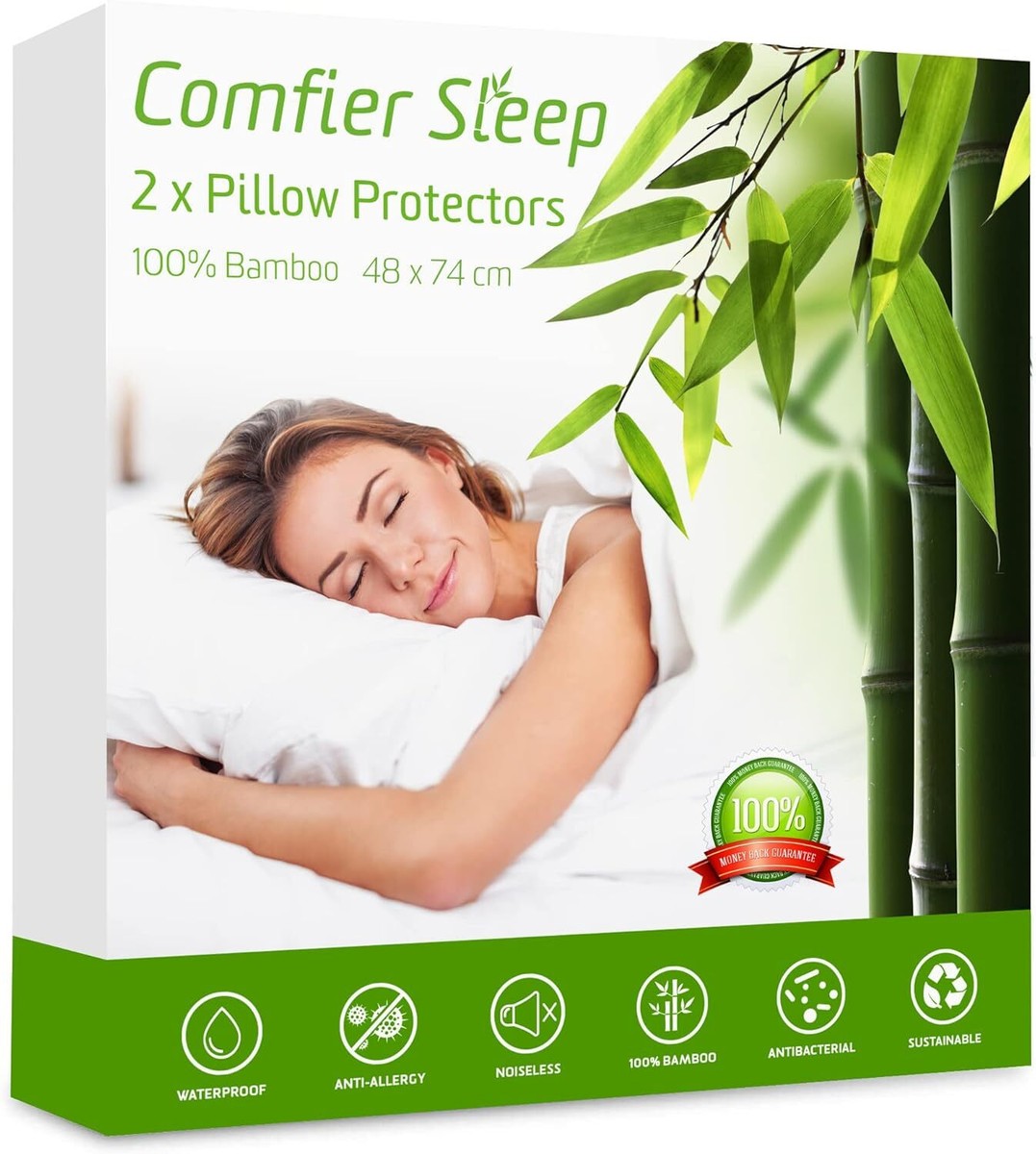 Comfier Sleep Waterproof Pillow Protectors 48x74 Anti Allergy 48 x 74 cm eBay
