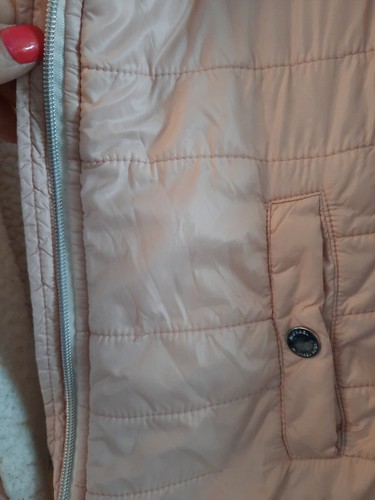 Michael Kors Pink Jacket Fluffy Sherpa Lined 10 /12 Zipper Jacket MK Logo Coat - Picture 8 of 8