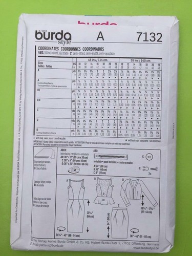 Burda Sewing Pattern 7132 Ladies Misses Fitted Dress Skirt Size 10-22 Uncut - Picture 3 of 3