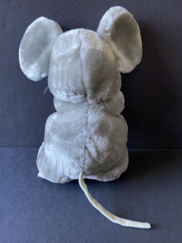 Vintage 1985 R. Dakin & Co Plush Mouse Eating Cheese Big Ears Gray & White - Picture 2 of 10