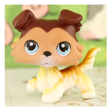 Mini Pet Shop LPS Collie 58 Toy Blond Brown Kids Gift Animal Pet Paw up